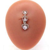 Double Heart Belly Piercing Clip On Belly Ring Top Drop Belly Button Ring