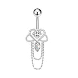Heart Navel Ring Stainless Steel Belly Ring Body Piercing Jewelry
