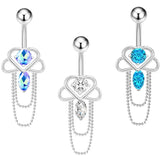 Heart Navel Ring Stainless Steel Belly Ring Body Piercing Jewelry