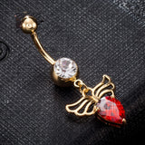 Stainless Steel Heart Navel Ring for Women