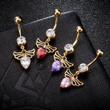 Stainless Steel Heart Navel Ring for Women