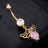 Stainless Steel Heart Navel Ring for Women