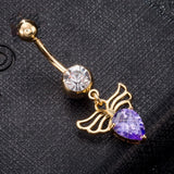 Stainless Steel Heart Navel Ring for Women