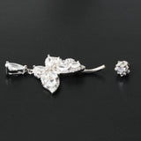 Butterfly Dangle Water Drop Zircon 925 Silver Belly Button Ring