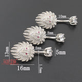 S925 Belly Button Ring with Zircon Stones 6 8 10mm Pin Length Piercing Navel Bar