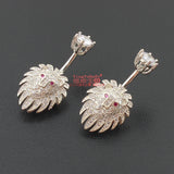 S925 Belly Button Ring with Zircon Stones 6 8 10mm Pin Length Piercing Navel Bar