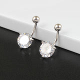 925 Silver Prong 10mm Zircon Navel Ring