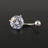 925 Silver Prong 10mm Zircon Navel Ring