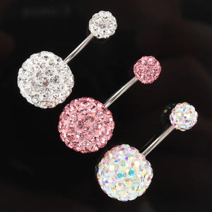 Aurora Pink Stainless Steel Belly Ring Navel Bar 16G