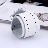 Leather Bracelet With Alloy Buckle Adjustable Cuff Wristband