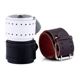 Leather Bracelet With Alloy Buckle Adjustable Cuff Wristband