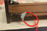 Hand Woven Red Rope Jade Bracelet for Men and Women