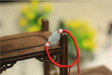 Hand Woven Red Rope Jade Bracelet for Men and Women