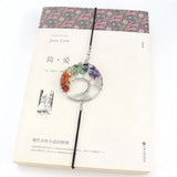 Tree Of Life Elastic Rope Bookmark Braid Silver Reiki Mineral Rock Crystal