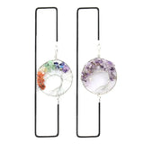 Tree Of Life Elastic Rope Bookmark Braid Silver Reiki Mineral Rock Crystal