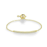 925 Silver Bracelet with CZ Curve Tube Adjustable for Women