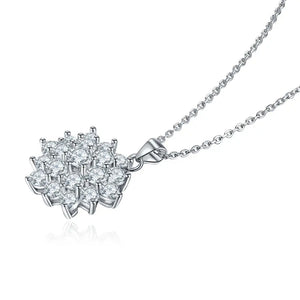 925 Silver CZ Pendant Necklace Wedding