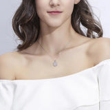 925 Silver CZ Pendant Necklace Wedding