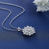 925 Silver CZ Pendant Necklace Wedding