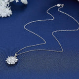 925 Silver CZ Pendant Necklace Wedding
