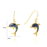 925 Silver Dolphin Abalone Shell Pearl Earrings Gift for Women