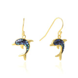 925 Silver Dolphin Abalone Shell Pearl Earrings Gift for Women