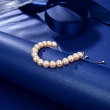 925 Sterling Silver Pink Freshwater Pearl Bracelet For Women