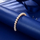 925 Sterling Silver Pink Freshwater Pearl Bracelet For Women