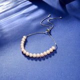 925 Sterling Silver Pink Freshwater Pearl Bracelet For Women