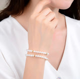 925 Silver Double Line Pearl Bracelet For Women