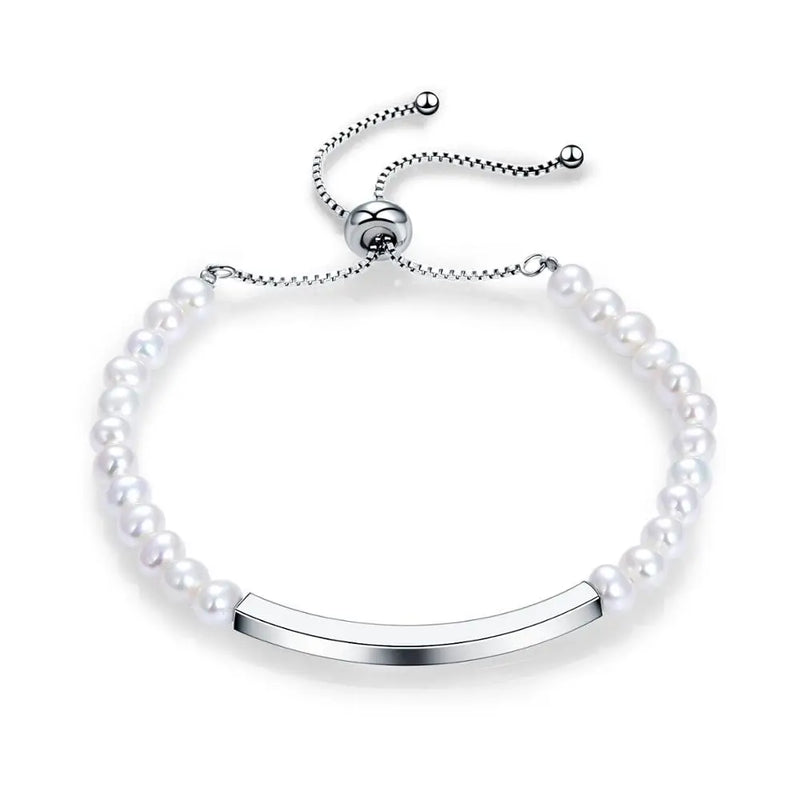 925 Silver Freshwater Pearl Bracelet for Women & Girls