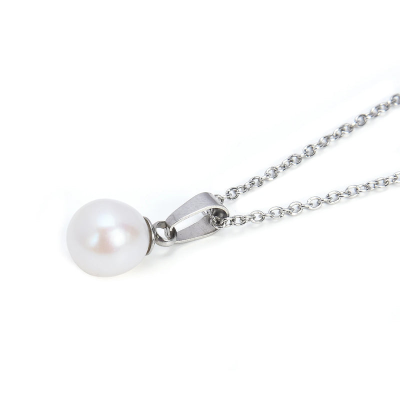 Natural Freshwater Cultured Rice Oval Pearl Necklace For Women/Girls