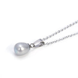 Natural Freshwater Cultured Rice Oval Pearl Necklace For Women/Girls