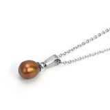 Natural Freshwater Cultured Rice Oval Pearl Necklace For Women/Girls