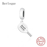 925 Silver Beach Tennis Racket Pendant Necklace for Women