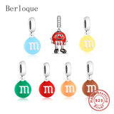 925 Sterling Silver Cartoon Bean Dangle Beads Charms for Bracelet