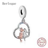 925 Silver Sister Forever Heart Pendant Necklace Women Jewelry