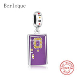 925 Silver Green Purple Rectangle Beads for Charm Bracelet Necklace