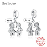 925 Sterling Silver Love Pendant Boy Girl Beads Charms for Charm Bracelet