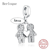 925 Sterling Silver Love Pendant Boy Girl Beads Charms for Charm Bracelet