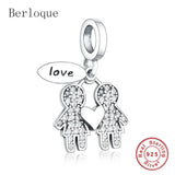 925 Sterling Silver Love Pendant Boy Girl Beads Charms for Charm Bracelet