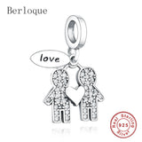 925 Sterling Silver Love Pendant Boy Girl Beads Charms for Charm Bracelet