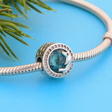 Sterling Silver 925 Green Beads Dolphin Fish Charms for Bracelet Necklace Making