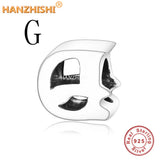 925 Sterling Silver A to Z Alphabet Letter Charms Beads for Pandora Bracelets