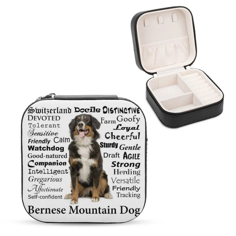 Bernese Mt. Dog Traits Jewelry Storage Box Earrings Ring Pendant Display