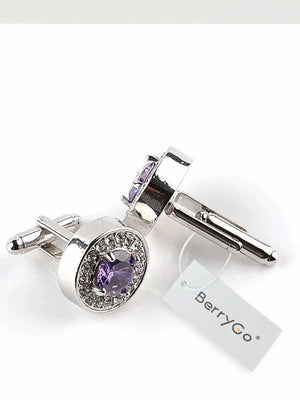 Crystal Inlay Drill French Cuff Mr Classic High Shirt Suit Cufflinks