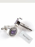 Crystal Inlay Drill French Cuff Mr Classic High Shirt Suit Cufflinks