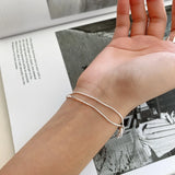 925 Silver Snake Chain Bracelet for Women 7.5"