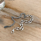 925 Sterling Silver Pig Nose Chain Bracelet Fine Jewelry