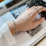 925 Sterling Silver Pig Nose Chain Bracelet Fine Jewelry
